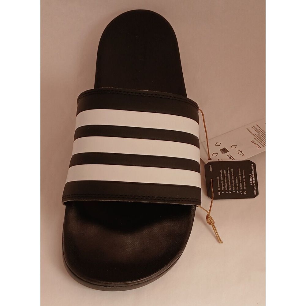 Adidas Adult Unisex‎ Adilette Comfort Slide Black / White GZ5891 New In Box